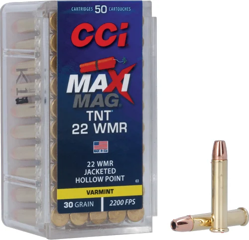 CCI Ammunition .22 WMR 30gr JHP Brass – 50rd